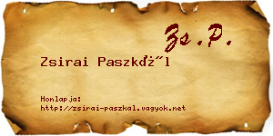 Zsirai Paszkál névjegykártya